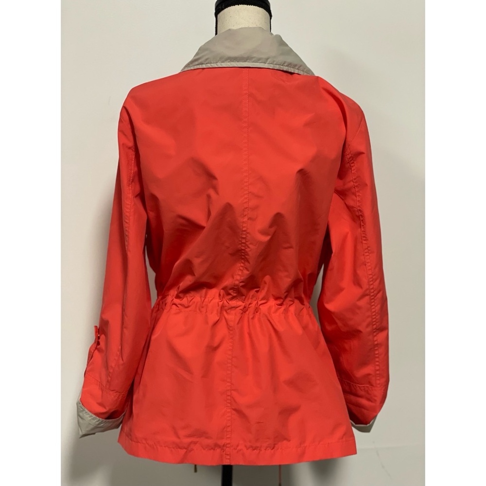 JM Collection Lightweight Raincoat Jacket Coral Size L - Picture 10 of 16